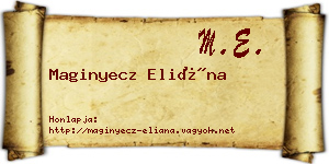 Maginyecz Eliána névjegykártya